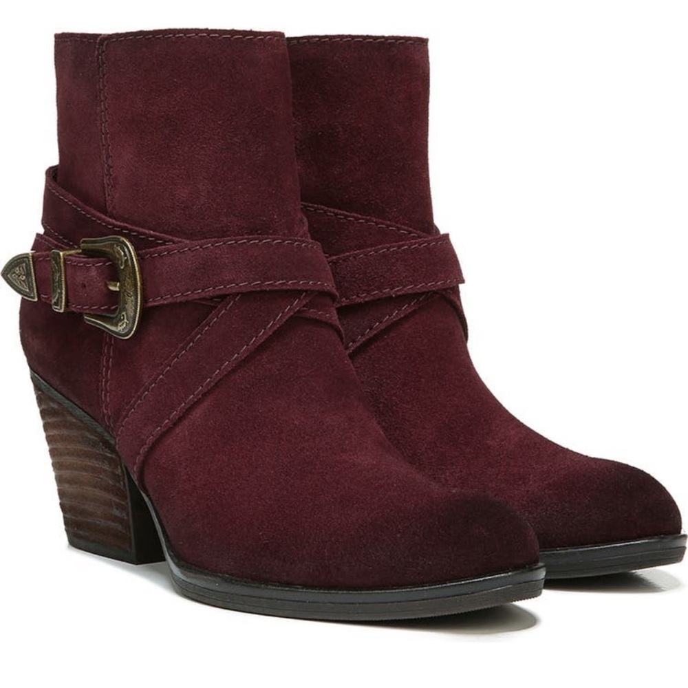 (NWT) ZODIAC Woman’s Sammi Purple Suede Block- Hell Zipper Ankle Booties shoes